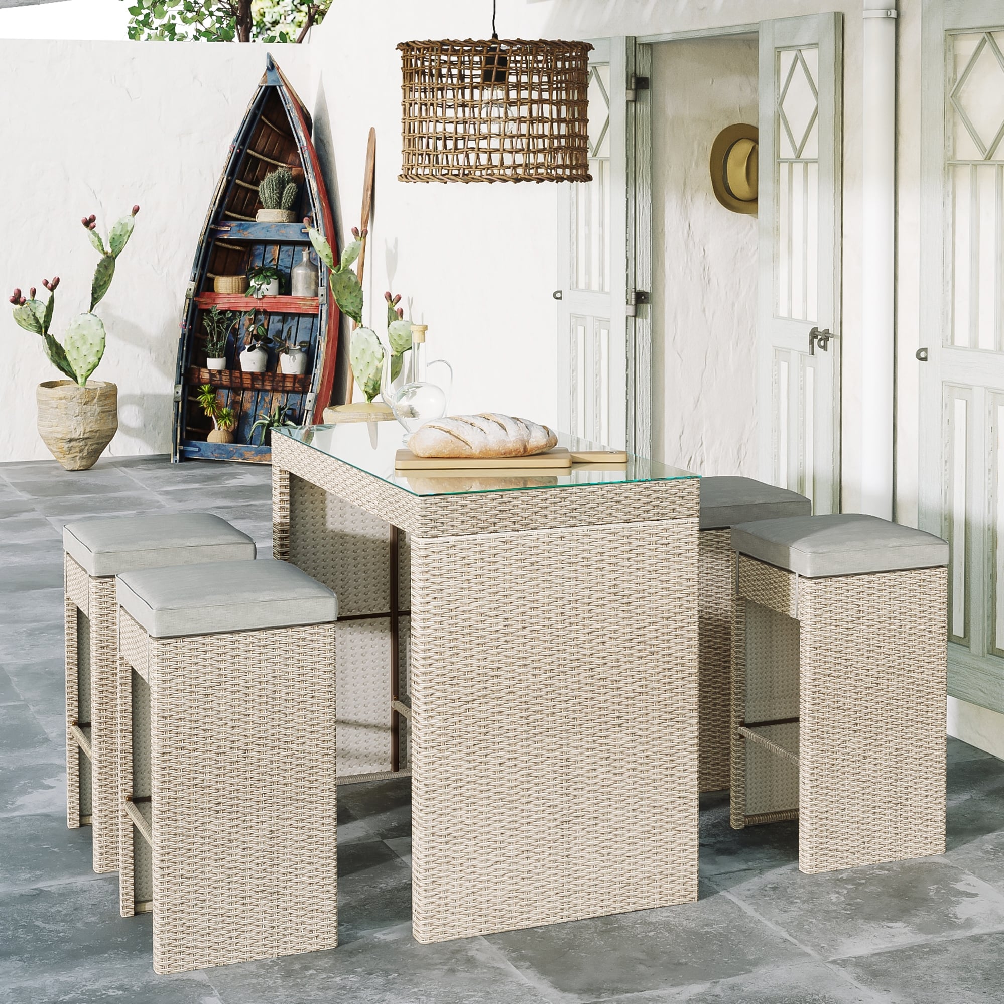 Sorrento cube cheap patio set 5pc